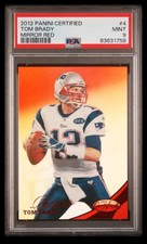 2012 panini certified #4 tom brady; mirror red /250 holo PSA 9  (COLOR MATCH)
