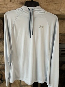 Under Armour HeatGear lockerer Hoodie Damen Größe Large hellblau Pullover Oberteil - Bild 1 von 16