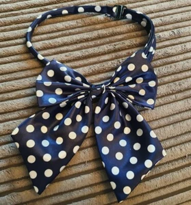 Corbata de moño azul con lunares manchadas para damas talla ajustable vendedor del Reino Unido FreeP&P - Imagen 1 de 5