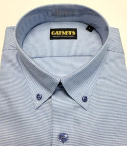 NUEVA Camisa Gatsby's Botón Pata de Gallo Cuadros Para Hombre GRANDE L Azul Tejido Fino Algodón - Imagen 1 de 7