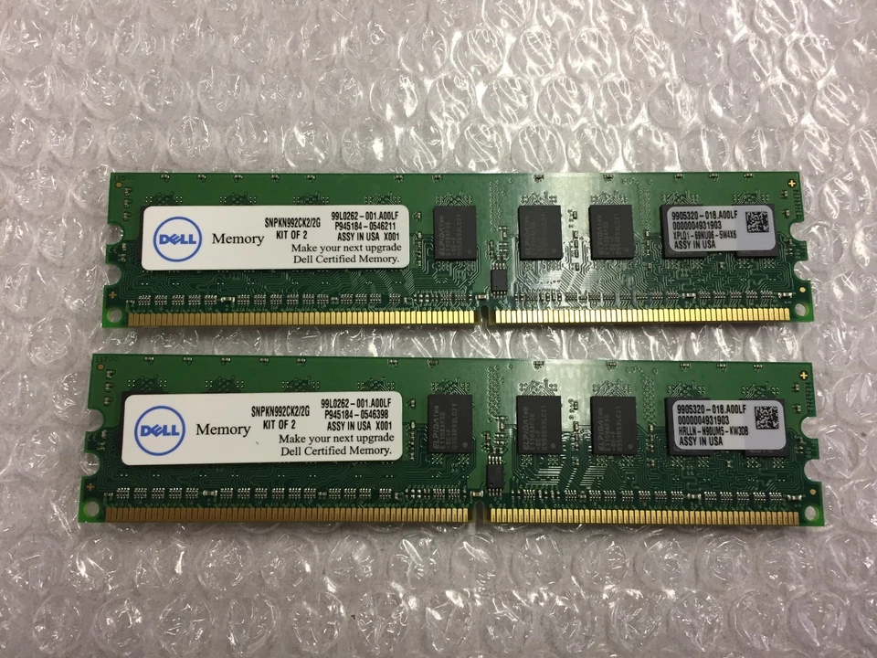 Kingston 2 GB RAM Kit (2x1) SNPKN992CK2/2G 99L0262-001 P945184-0546398 - Image 1 of 4
