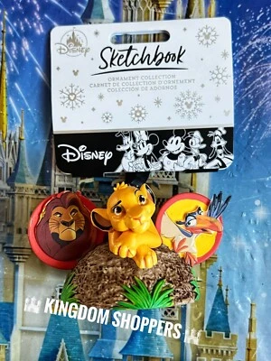 2024 Disney Parks The Lion Kings Simba Zazu Mufasa Ear Hat Christmas Ornament - Image 1 of 2