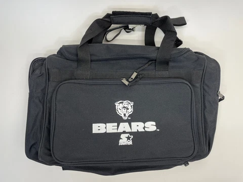 CHICAGO BEARS Black STARTER Duffel Gym Bag w/ Adjustable Shoulder Strap 22x12x11 Cover