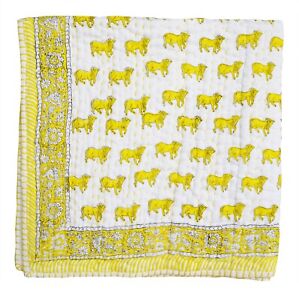 Indian Cotton Toddler Bedding Bed Cover Kantha Quilt Nursery Coverlet Blanket 
