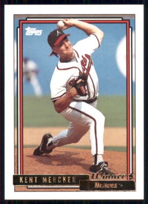 1992 Topps #596 Kent Mercker Gold Winners - Image 1 of 2