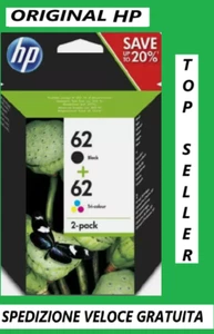 HP 62 Nero e Tricromia kit bipack, N9J71AE cartucce originali - Zdjęcie 1 z 5