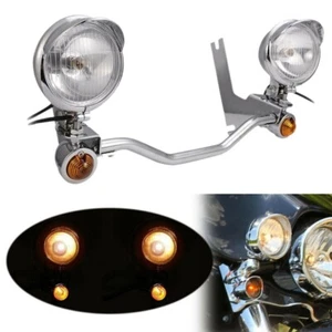Passing Light Bracket Turn Signal For Harley Electra Glide Ultra Classic FLHR - Foto 1 di 12