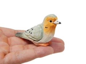 Mourning Dove Bird Pigeon Turtledove Figurine Sculpture Mini Wood Statue Decor - Picture 1 of 5