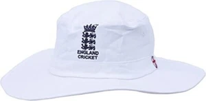 HIGH QUALITY WHITE ADULT CRICKET SUNHAT WITH ENGLAND CRICKET LOGO 59-61CM - Picture 1 of 3