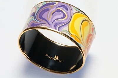 Brazalete Brazalete FREYWILLE Floral Sinfonía Ancho Rosa Azul Rojo Púrpura Esmalte Foto 1 de 4