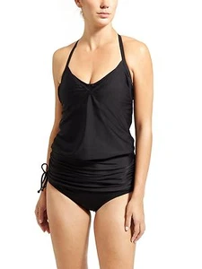 NWT ATHLETA Side Scrunch Tankini Top, Black SIZE 34 B/C 34B/C #591453 N0402 - Picture 1 of 4