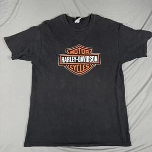 Vintage Harley-Davidson T-Shirt Mens Large Black Jim's St. Petersburg Crew Neck - Picture 1 of 8