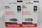 2 New NIB SanDisk Ultra Flair USB 3.0 Flash Drive 128GB SDCZ73-128G-AWM46 ZZ