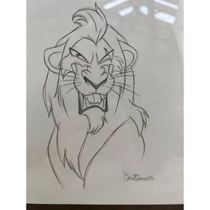 Vintage Disney Official Sketch of Scar From The Lion King - Picture 1 of 5
