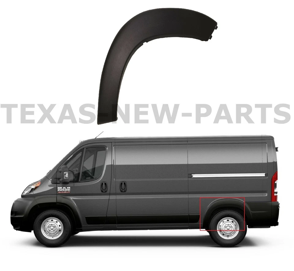 Fits 2019-2024 Ram ProMaster Left Rear Wheel Flare Trim Molding Black 1500-3500 Foto 1 de 4