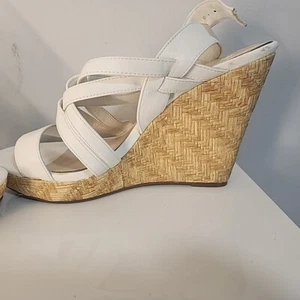 Jessica Simpson JS Julita Powder White Espradrille Platform Wedge Sandal  - Picture 1 of 24