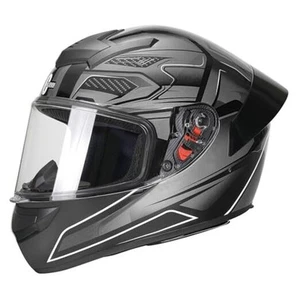 Casco de motocicleta de cara completa para Grande Visera gris y transparente - Imagen 1 de 7