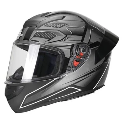 Casco de motocicleta de cara completa para Grande Visera gris y transparente Foto 1 de 4