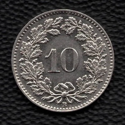 1932-B Switzerland 10 Rappen Head of Libertas Nickel Coin - Image 1 of 2