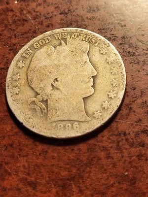 1896 O Barber Silver Half Dollar, key date New Orleans     inv11    p109g - Image 1 of 2