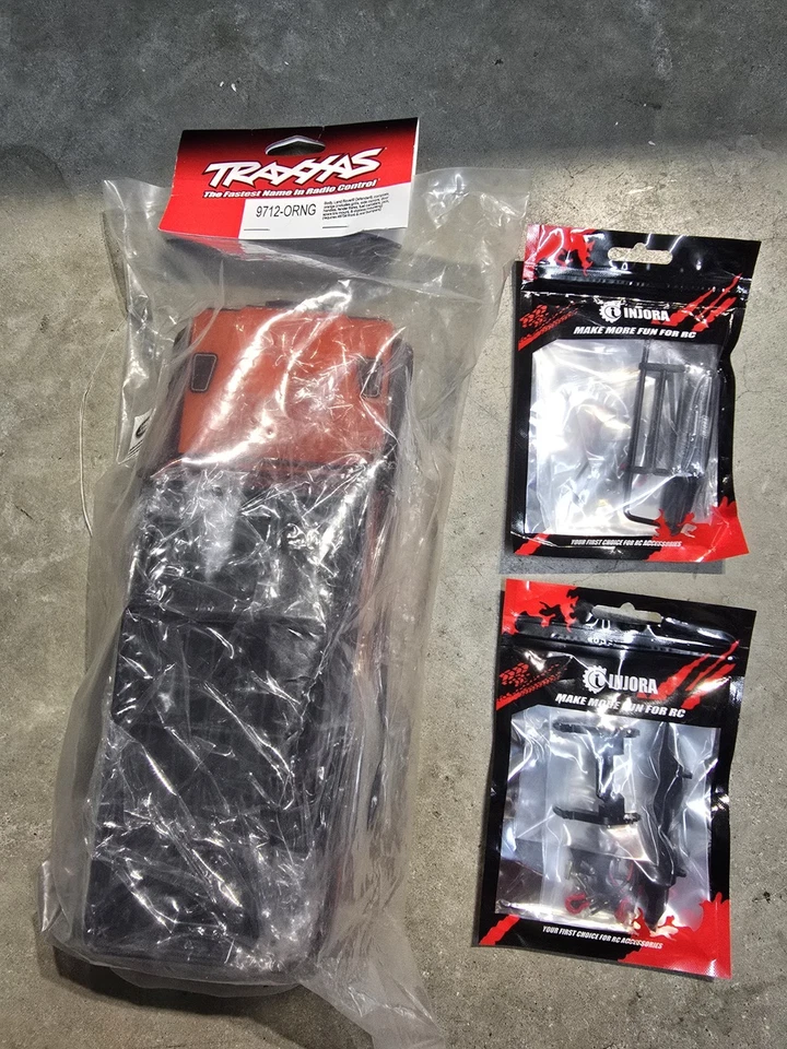 Traxxas Trx4m Orange Defender con parachoques delantero y trasero de aluminio Injora Foto 1 de 4