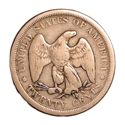 Tough 1875-S US 20 Cent Piece ~VG Nicely Circulated With Patina 90% Silver Coin! - Image 1 of 4