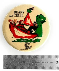 Vintage Bob Clampett Beany and Cecil w/ Boat Pinback Button (Circa 1980's) - Picture 1 of 3
