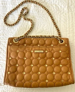 Rebecca Minkoff gesteppte hellbraune Mini Affäre mit Nieten Schulter-/Umhängetasche - Bild 1 von 12