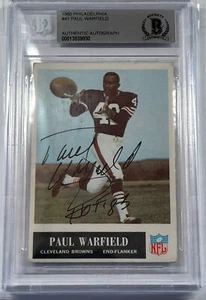 1965 Philadelphia #41 Paul Warfield RC HOF Auto Slabbed Signed Card BAS 930 - Picture 1 of 2