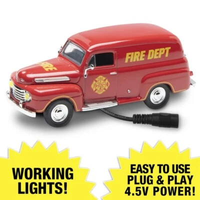 Lighted Die-Cast 1:48 Scale 1948 Ford Panel Truck - FIRE DEPARTMENT - New - Image 1 of 3