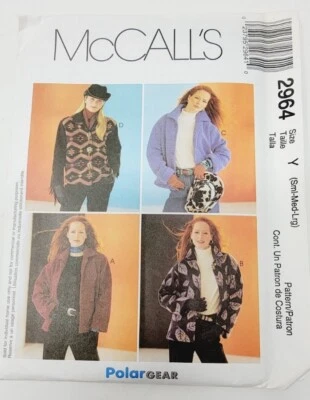 Mccalls 2964 Misses Coat Jacket  Sewing Pattern sz  s m l fleece wool - Image 1 of 3