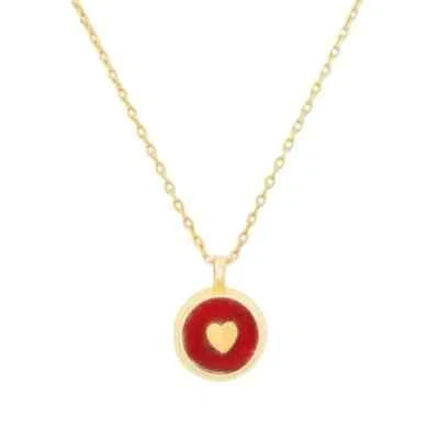 Kate Spade Heartful Mini Pendant in red/gold - Image 1 of 4