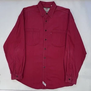Vintage 90’s Levis Shirt Red Button Up Western Ranch Workwear Size Men’s Large - Picture 1 of 7