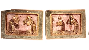 antique Chinese pair of architectural panels with mineral decoration - Picture 1 of 13