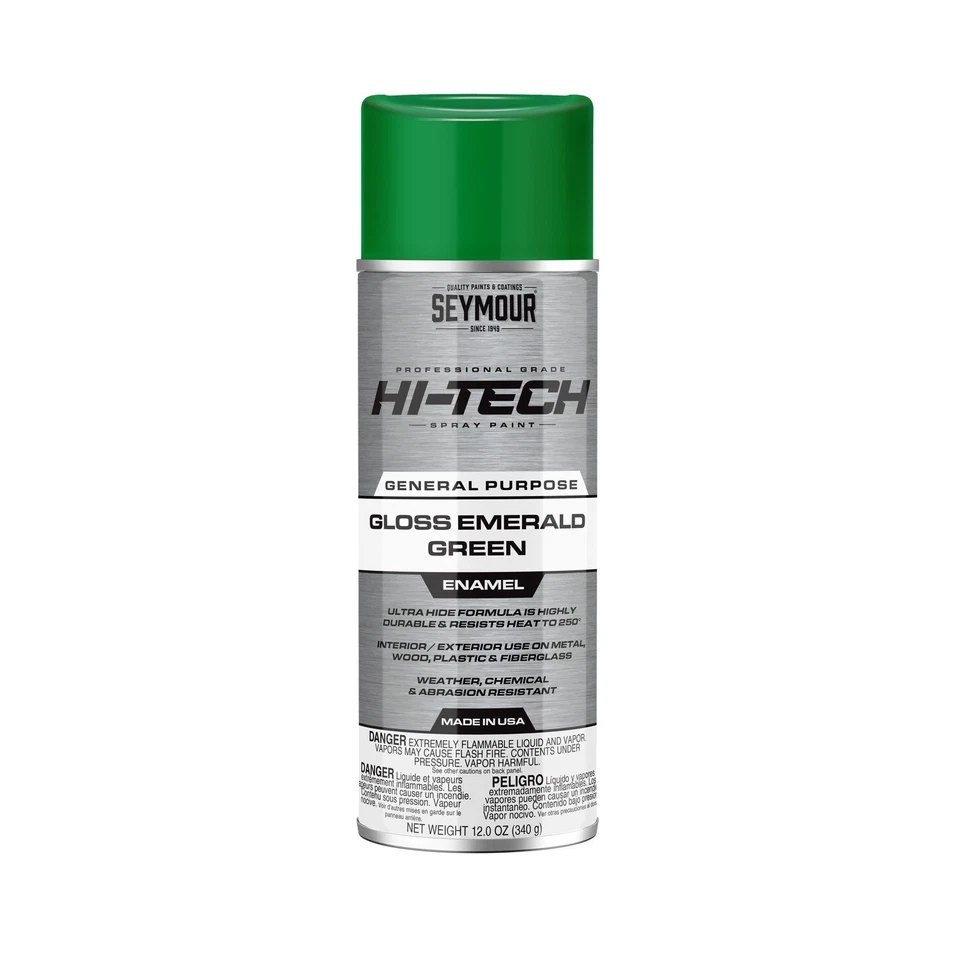 16-126 Seymour Hi-Tech Enamel Spray Paint, Emerald Gloss Green (12 oz.)