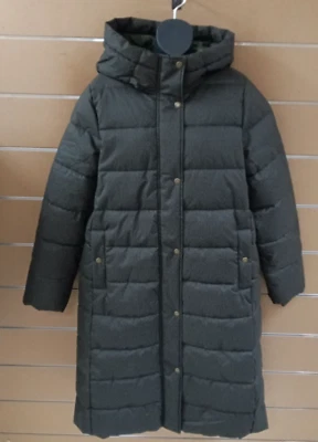 Barbour Musk Quilted Women's Jacket Longline LQU1510OL52 Olive Herringbone US 12 - Image 1 of 4