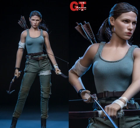 1/6 The Explorer Lara Croft 2pcs Head Sculpt with Clothing Set for 12" PH Figure Cover