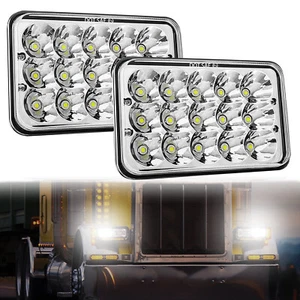 2x Faros LED DRL Aprobados por DOT 4x6" 300W aptos para Peterbilt Kenworth Freightliner - Imagen 1 de 7
