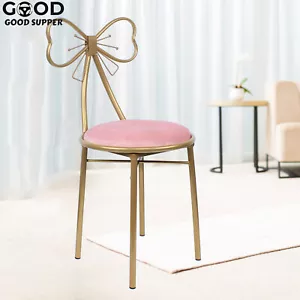 Nordic Style Velvet+Metal Chair Dressing Vanity Makeup Stool Seat For Home - Picture 1 of 9