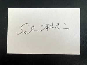 SALMAN RUSHDIE - BEST SELLING AUTHOR - EXCELLENT SIGNED WHITE CARD - Picture 1 of 1