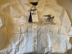 Polo Ralph Lauren Americana Print Chambray SS Woven Shirt - Men’s S  NWT $148 - Picture 1 of 18