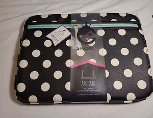 Cubierta para Macbook Laptop Sleeve Studio C Hot to Trot Blk/White/Blue 15"/16" - Picture 1 of 6