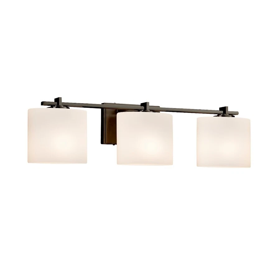 Justice Design Fusion Era 3-Light Vanity, Bronze/Opal - FSN-8443-30-OPAL-DBRZ - Image 1 of 1