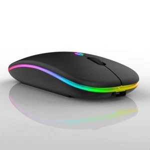 Bluetooth Wireless Optical LED Mouse Ergonomic Rechargeable USB RGB Backlight - Picture 1 of 3