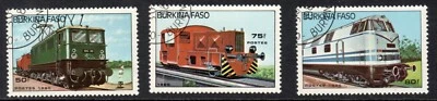 Марки Буркина-Фасо Скотт 732-734 технический директор поезда локомотивы 1985 - Изображение 1 из 2
