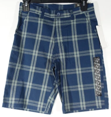 Zoo York Casual Shorts Boys 14 Flat Front Cotton 27" Waist Blue - Image 1 of 4