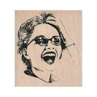 NEW Good Time Lady RUBBER STAMP, Happy Lady Stamp, Laughing Lady Stamp, Happy