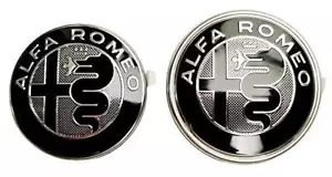 Front & Rear Badge Set Monochrome Alfa Romeo Giulia & Stelvio New & Genuine - Picture 1 of 11