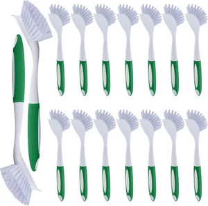 20 Pcs Kitchen Scrub Dish Brush Bulk with Long Handle Dish Scrubber with Stiff B - Picture 1 of 6