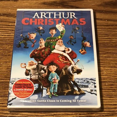 Arthur Christmas DVD Animated Kids Movie + Justin Bieber Song James McAvoy NEW - Image 1 of 4